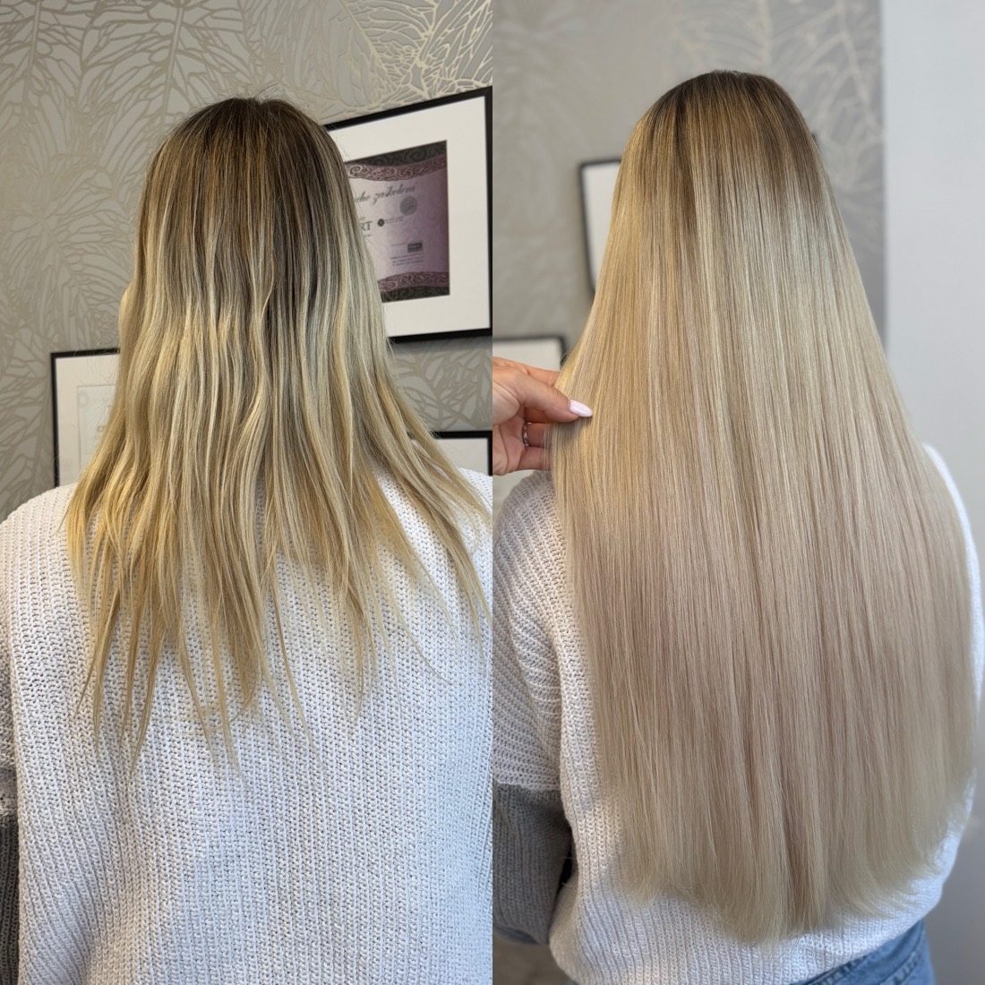 Před a po — blond vlny